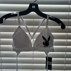 PLAYBOY Classic White Bikini Top
